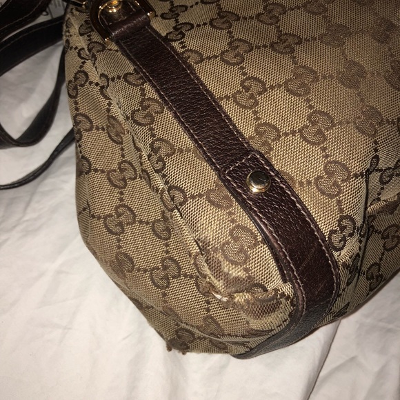 GUCCI Monogram Medium Abbey Shoulder Bag Brown - Picture 4 of 12